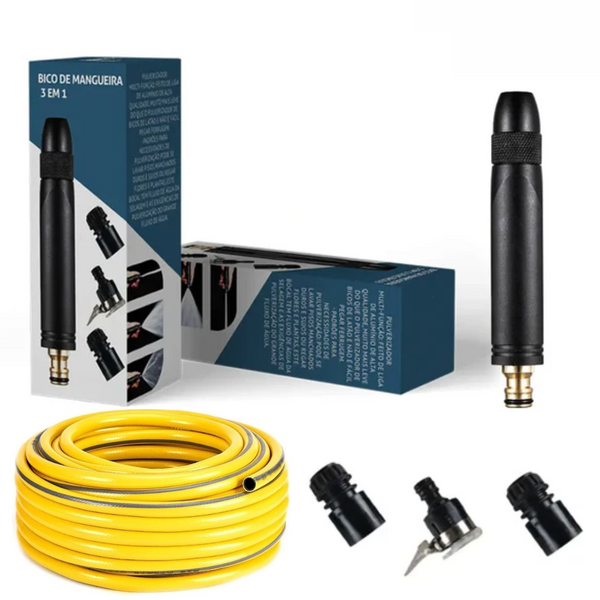 KIT Completo Bico de Mangueira Alta Pressão + Mangueira de 50 Metros de BRINDE